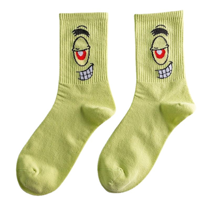 Vớ cotton in hình hoạt hình SpongeBob phong cách Harukuju thời trang