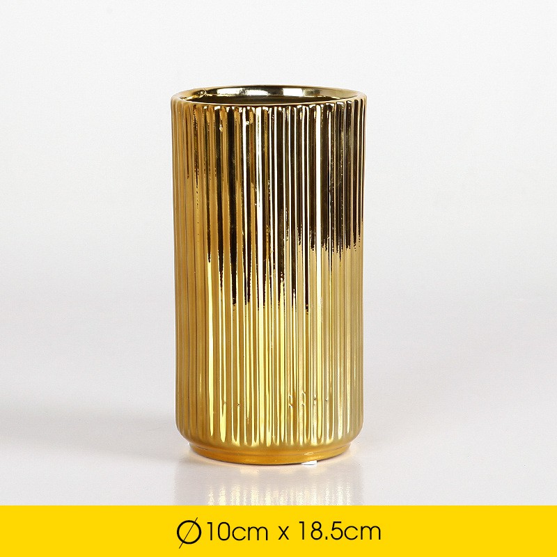 HOTDEAL⚡ Lọ hoa Helios bình gốm mạ vàng trang trí nhà cửa cao cấp