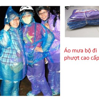 Bộ Quần Áo Mưa Nilon Đi Phượt