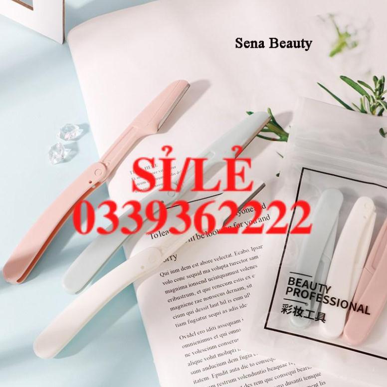 [ CHÍNH HÃNG ] Set túi 3 dao tỉa lông mày Kazhedie Beauty Professional Sena Beauty  HAIANHSHOP
