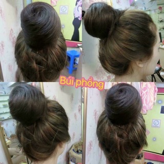 Combo : mái thưa tóc thật+ búi