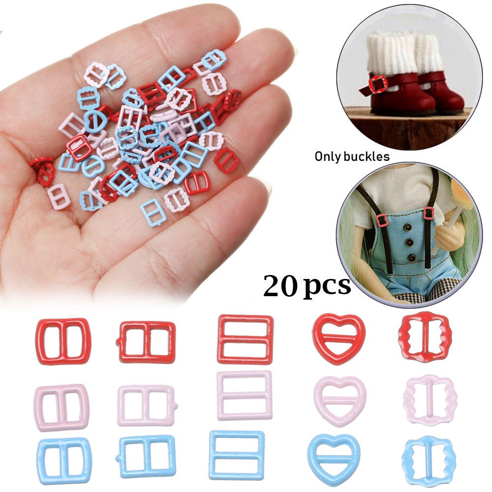Bộ 20 cái nút áo ba chân 3mm / 3.5mm / 4mm trang trí đồ dùng búp bê DIY