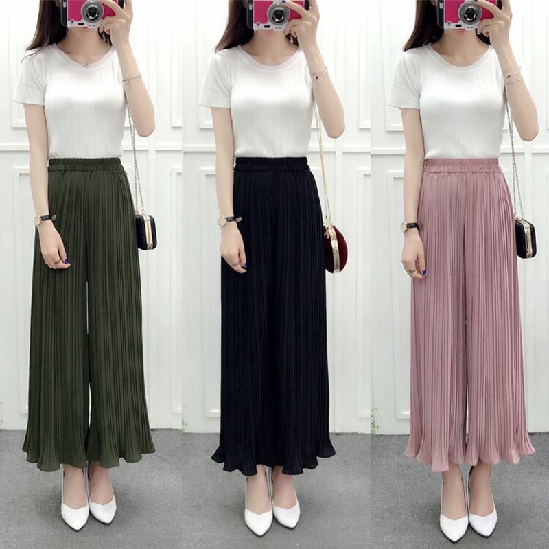 Quần dài phối bèo thiết kế dáng rộng che khuyết điểm | BigBuy360 - bigbuy360.vn