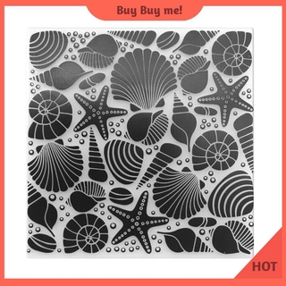 Conch Shell Print DIY Scrapbook Plastic Embossing Template Folder Stencil
