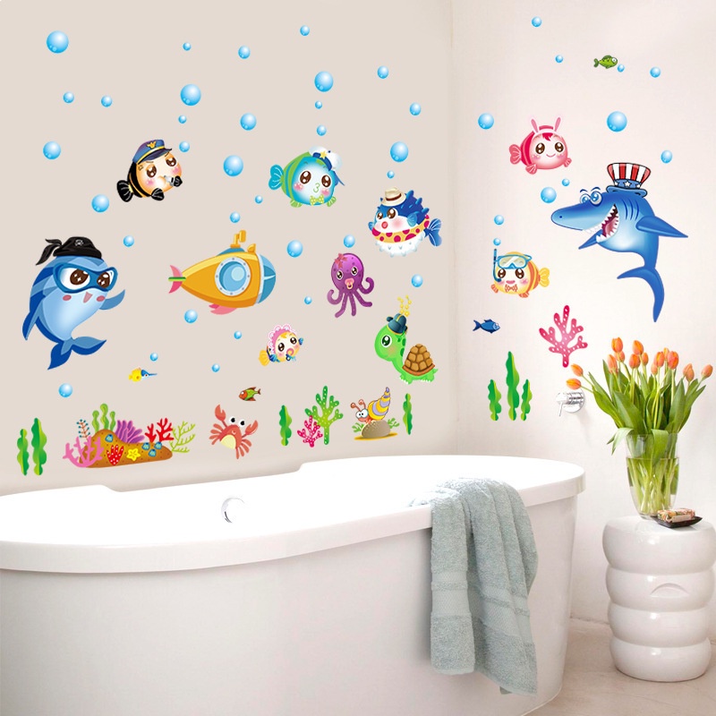 Decal dán tường động vật biển đại dương cho phòng của bé