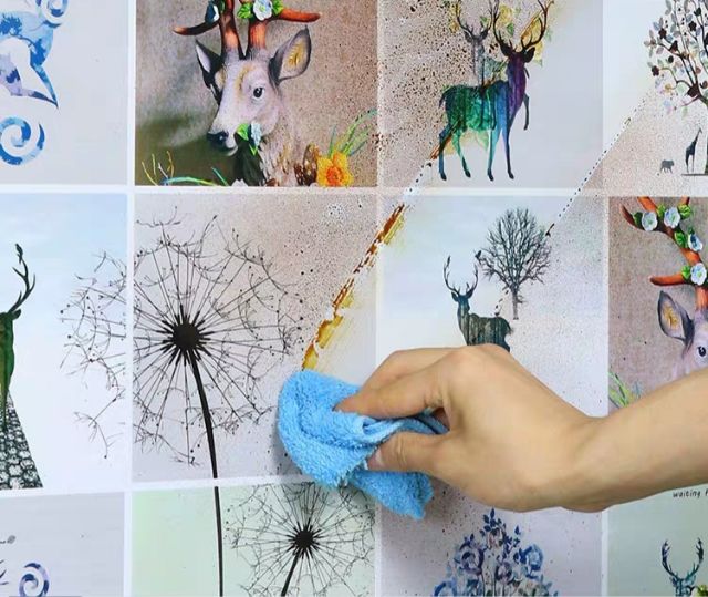 Decal dán bếp tráng nhôm cách nhiệt mẫu hoa và chim khổ 60cm