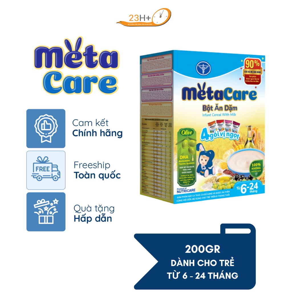 Bột ăn dặm Metacare 4 gói olive vị mặn/ngọt