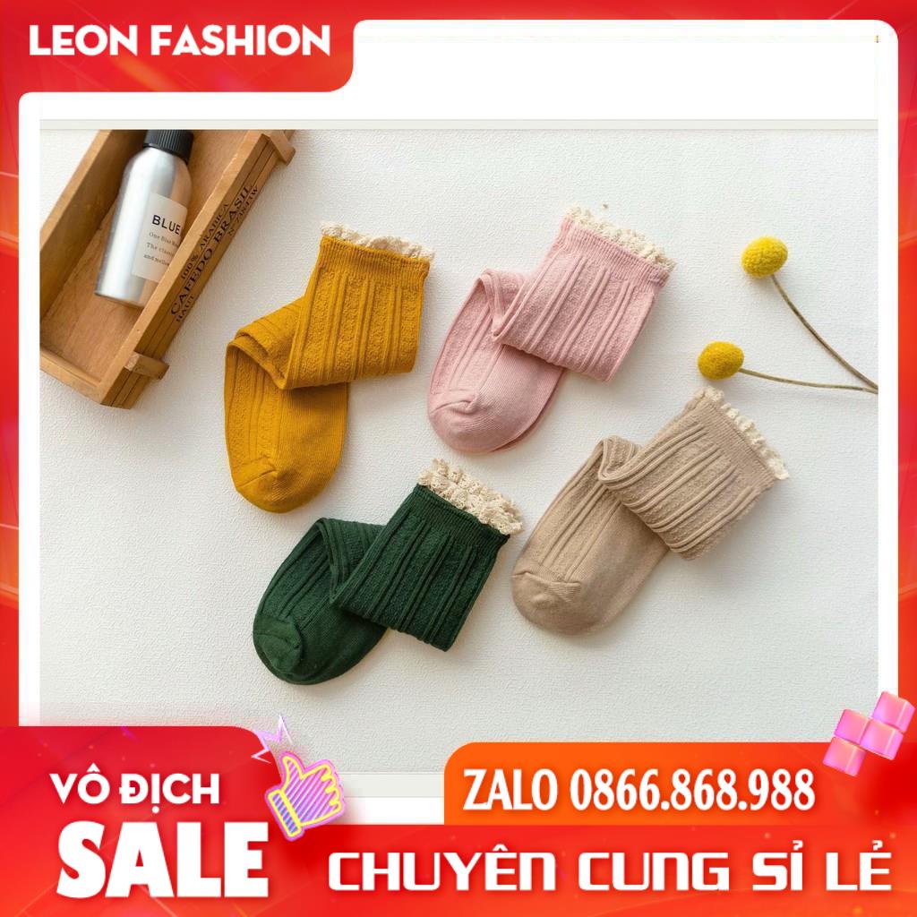 Tất Cổ Ren, Vớ Vintage CổThấp , Chất Lệu Cotton, phong cách Hàn Quốc