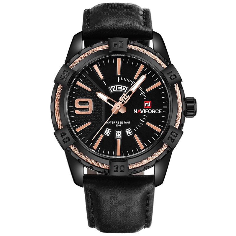 NAVIFORCE NF9117L Men Sport Fashion Leather Band Analog Quartz Watch | BigBuy360 - bigbuy360.vn