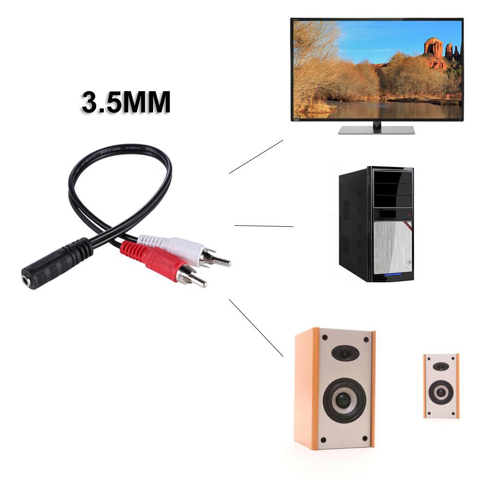 Dây cáp chuyển đổi âm thanh AUX 3.5mm sang 2 cổng RCA