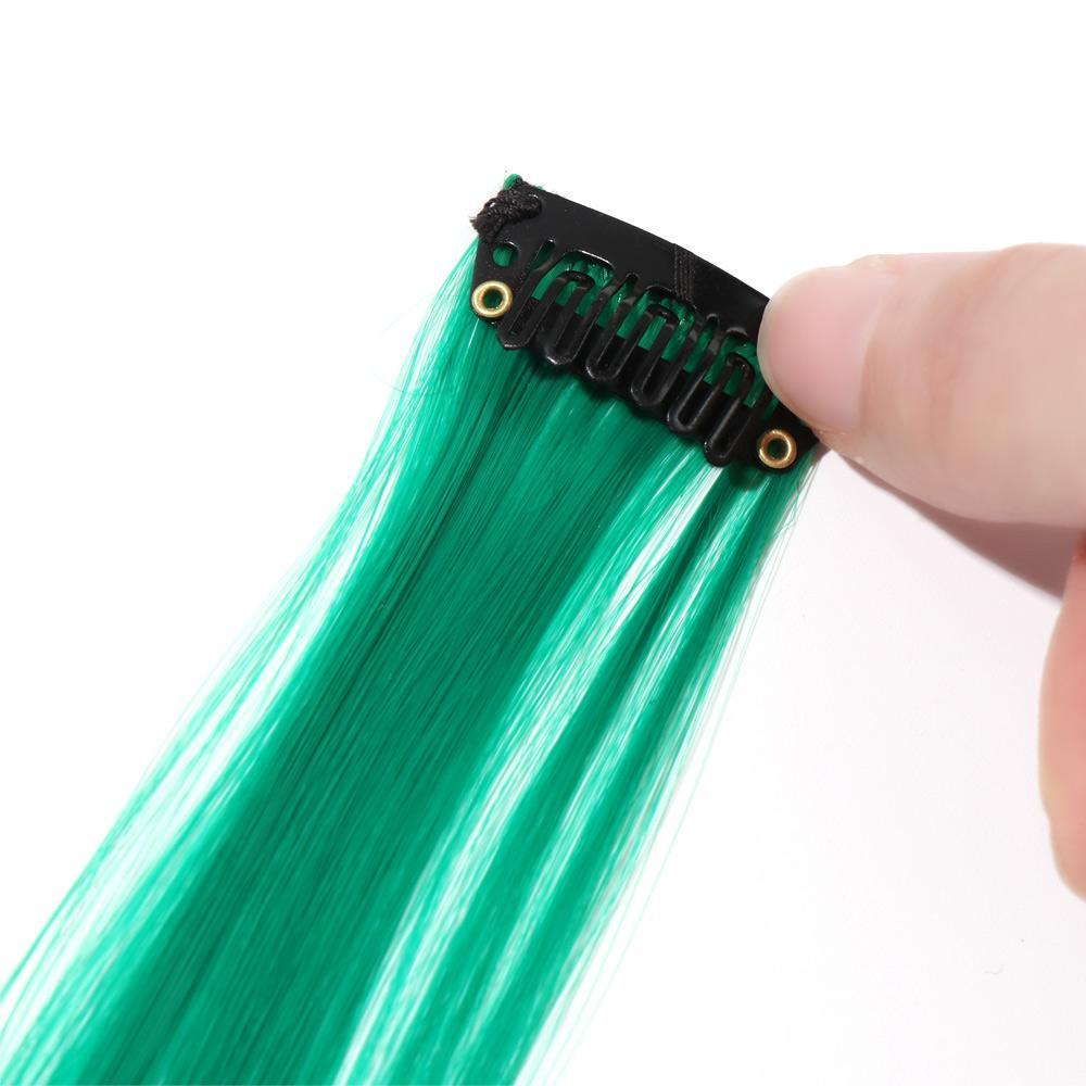 Tóc Giả Nối Dài Không Đường May Có Kẹp Màu 1 Trong 1 Dùng Để Hóa Trang