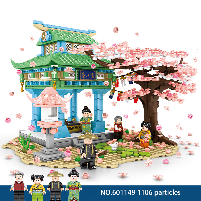 Sembo Tương thích Lego Friends Phong cách Nhật Bản Cô gái Chế độ xem phố Minifigure Khối xây dựng Hạt Đồ chơi trẻ em