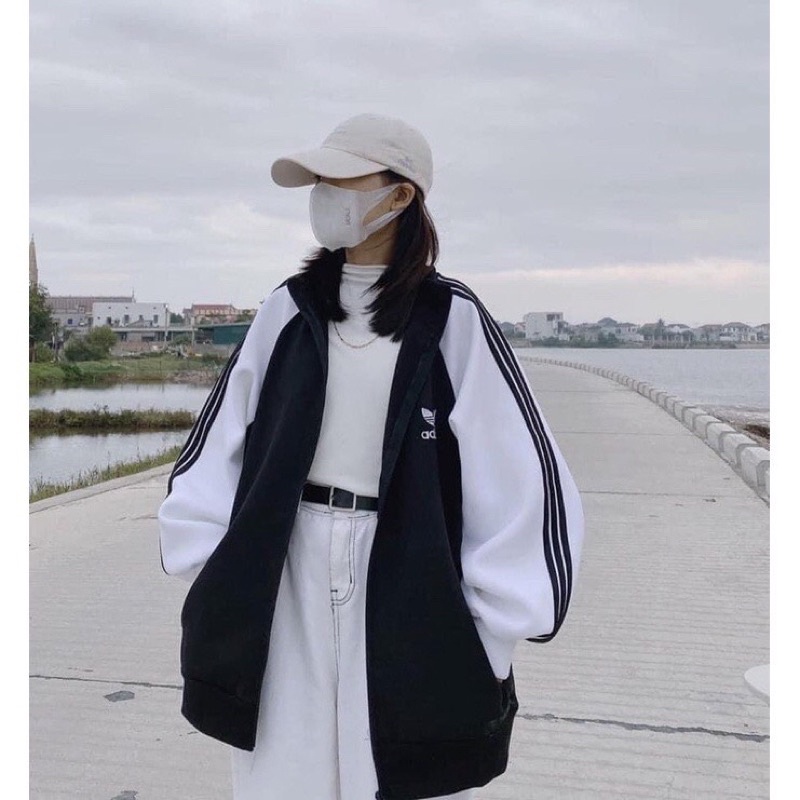 Áo Nỉ Khoá Adi.das Phối Thân Pull Dài Tay Thun Nữ Thu Đông Stanford Dáng Rộng Đẹp Unisex