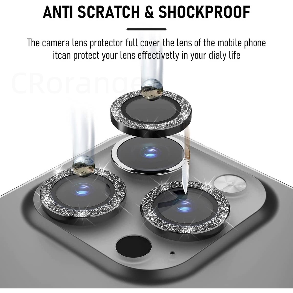 Miếng Bảo Vệ Camera Sau Điện Thoại Đính Kim Cương 3D Cho iPhone13 Pro Max 11 Pro Sierra Blue Glass iPhone 12 Pro Max