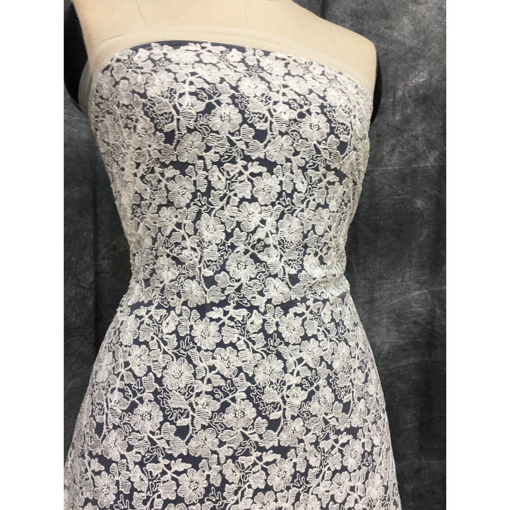 Vair ren mảng Couture may váy đầm thời trang, váy cưới, váy dạ hội, đồ decor handmade RM170501 khổ 1.5m