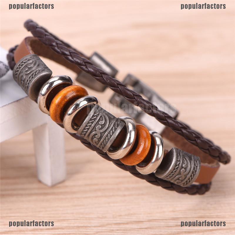 Vòng Tay Da Nhiều Lớp Thời Trang