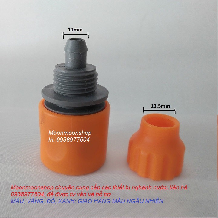 Đầu nối nhanh dây ống nước từ 10 đến 12mm ra nối nhanh tiêu chuẩn vào vói tưới cây, cấp nước bảo hành 6 tháng Moon store