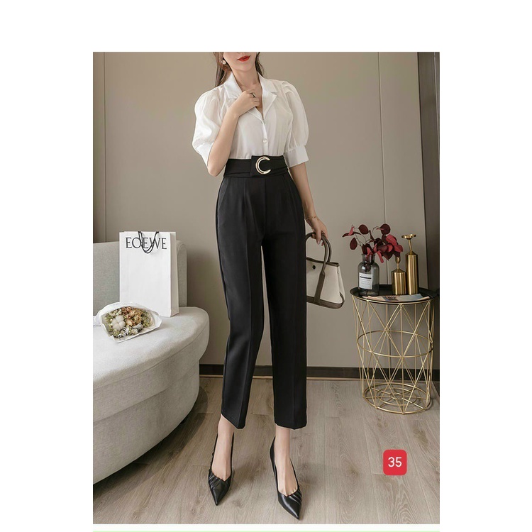 Quần tây nữ form rộng phối lưng kiểu siêu xinh ❤️FREESHIP❤️ Quần baggy công sở vải tuyết mưa mịn xịn A-T Fashion - QTM35 | BigBuy360 - bigbuy360.vn