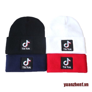 [Zheng] Mũ Beanie Dệt Kim Co Giãn Thêu TikTok