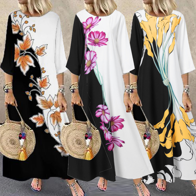 Đầm Maxi ZANZEA Tay Dài Thời Trang Dành Cho Nữ