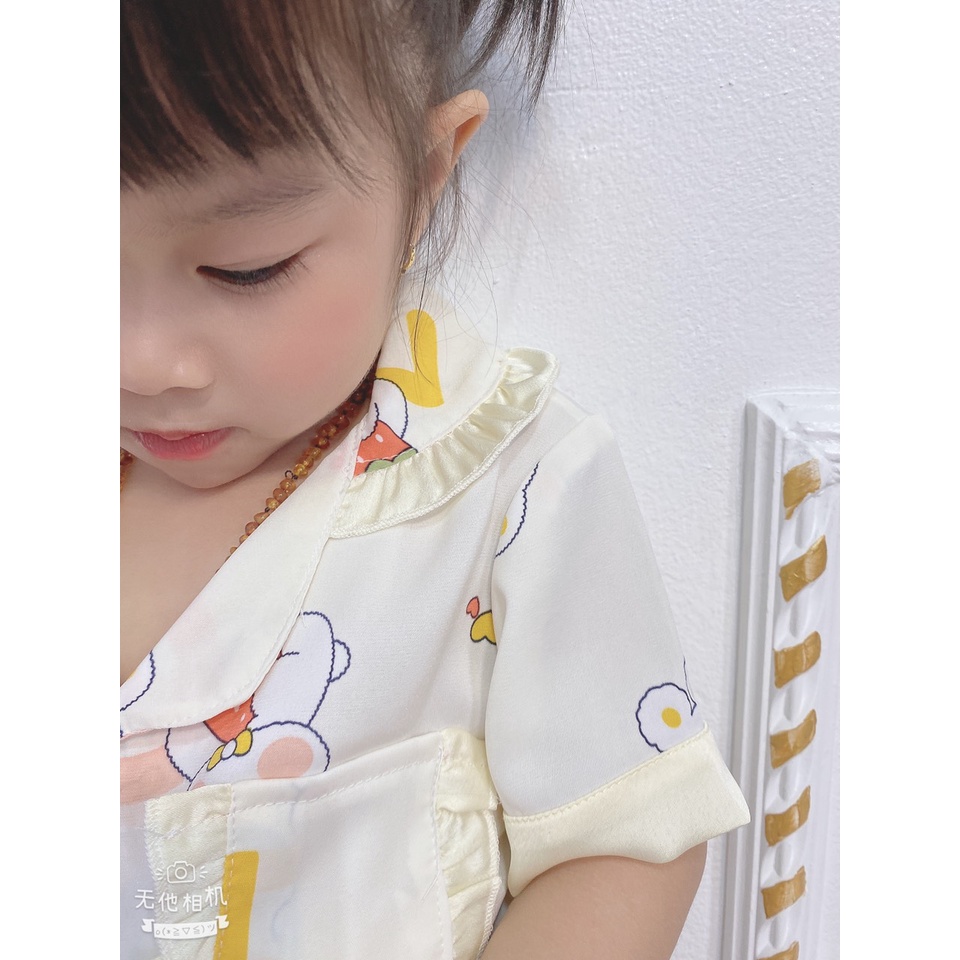 Bộ pijama trẻ em tay ngắn quần dài lụa mango cao cấp mềm mịn mát ( form từ 12-42kg)