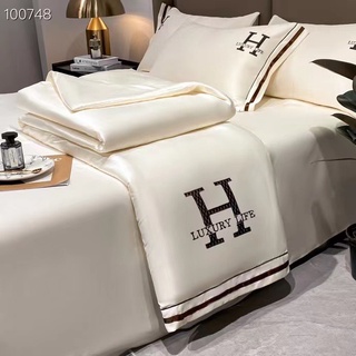 Bộ Chăn Ga Cotton Lụa Chăn Trần Hè mát mịn sét 4 món kèm chăn hè cao cấp