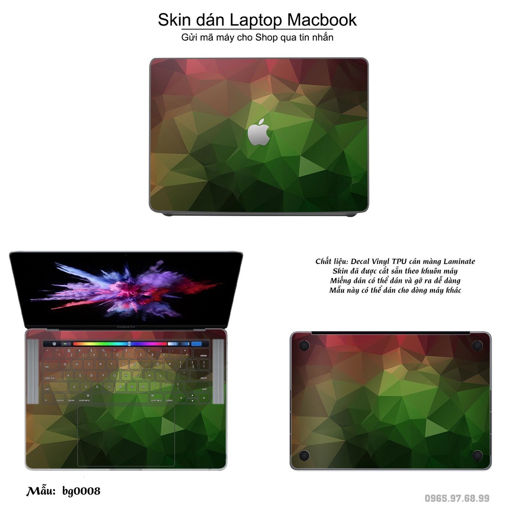 Skin dán Macbook mẫu Vân kim cương (đã cắt sẵn, inbox mã máy cho shop)