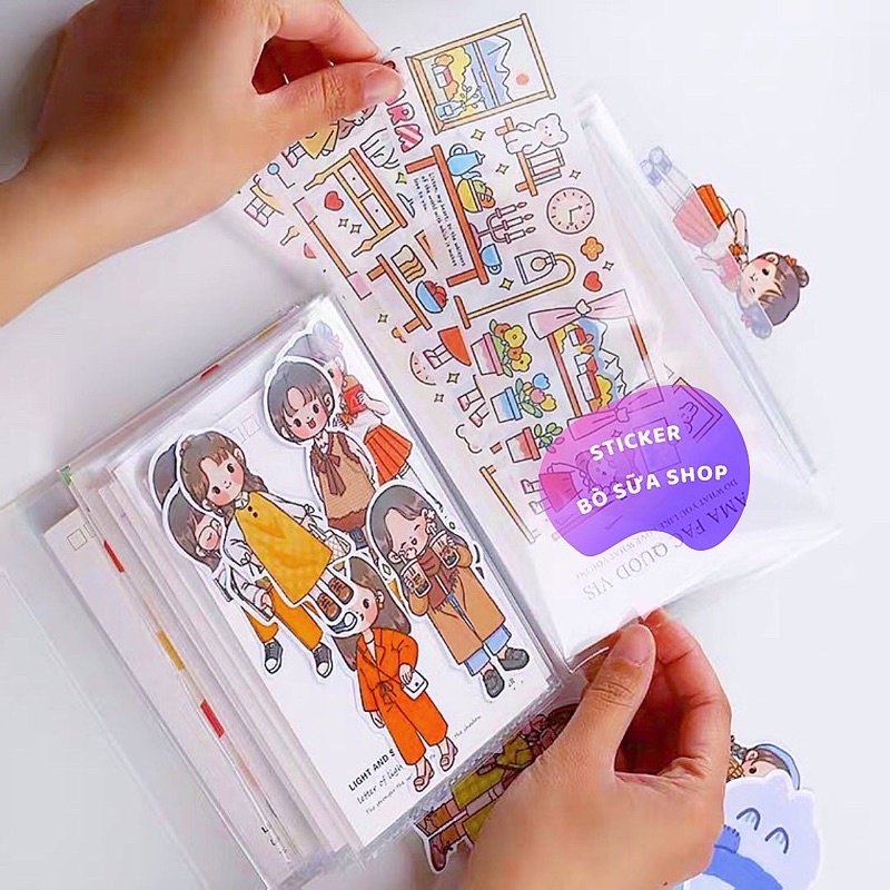 Sổ lưu trữ sticker bìa nhựa 80 trang A6 B6 A5 A4 đựng nhãn dán trang trí postcard giấy note stickerbosuashop