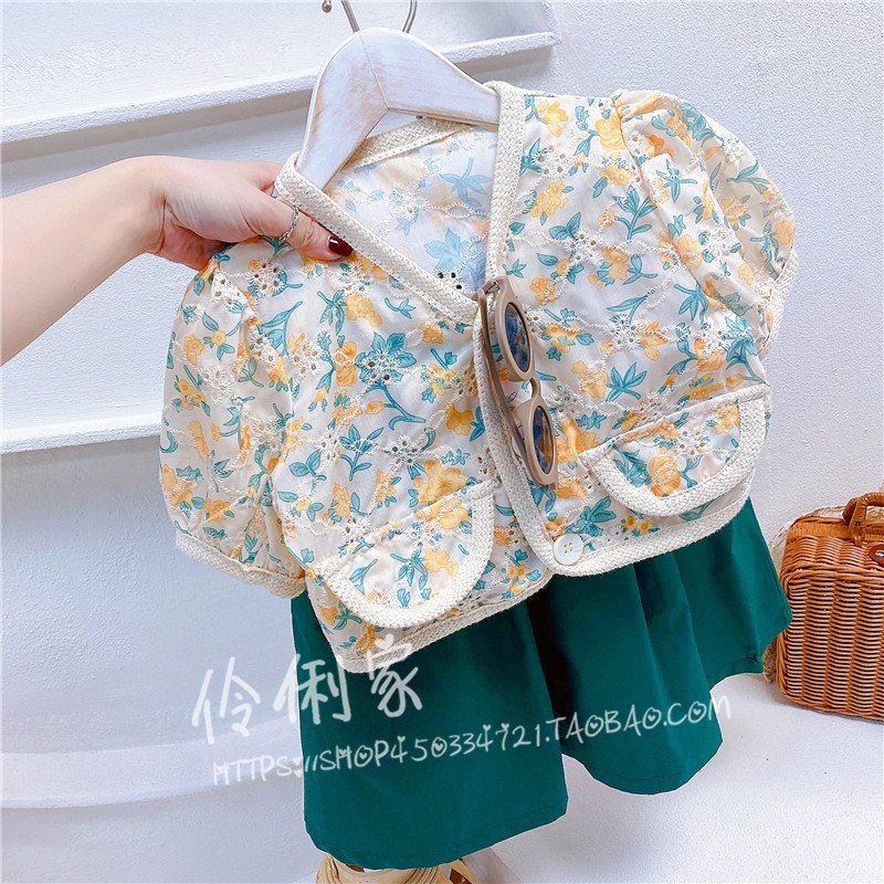 (16-35kg)Quảng Châu-Set áo hoa kèm chân váy hàng cao cấp (ảnh thật)