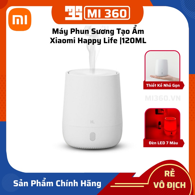 Máy Phun Sương Tạo Ẩm Xiaomi Happy Life | 120ML✅ Đèn Led 7 Màu✅ Hàng Chính Hãng