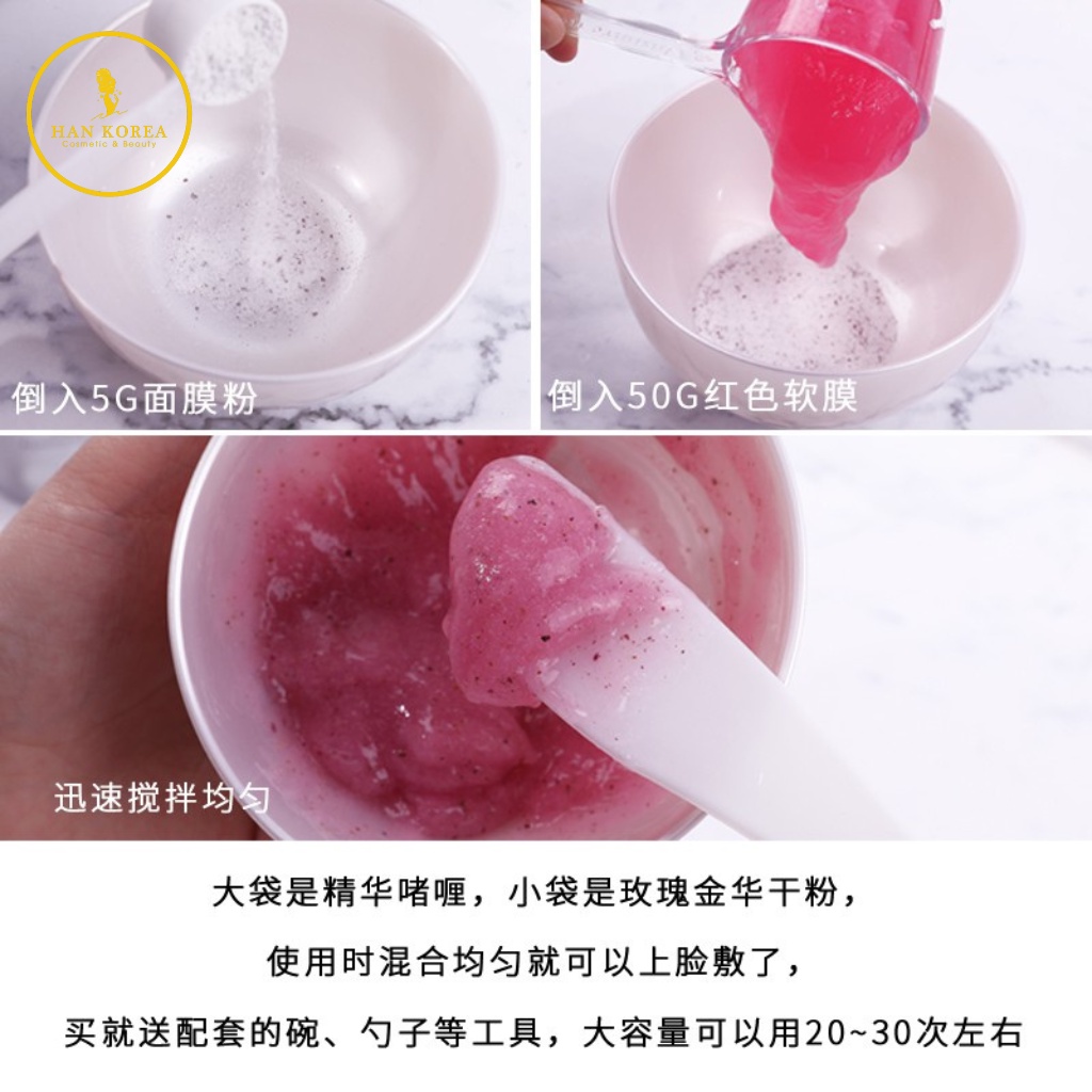 Mặt nạ Bulgaria Rose Spa Modeling 1kg, dưỡng trắng, cấp ẩm, căng bóng HÂN KOREA