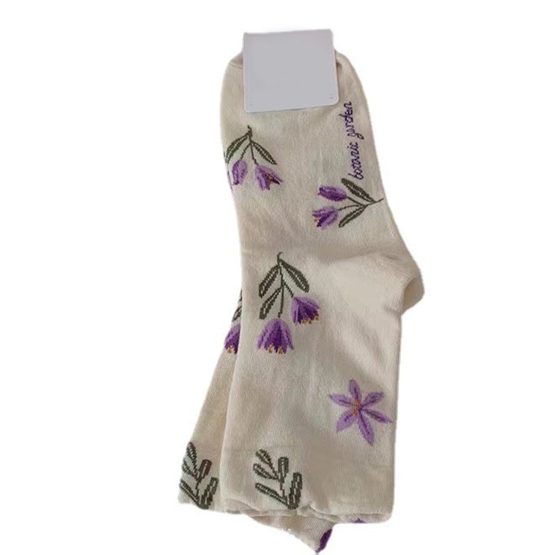 Xixi Tất Ống Lửng Họa Tiết Hoa Ngọt Ngào Cho Nữ