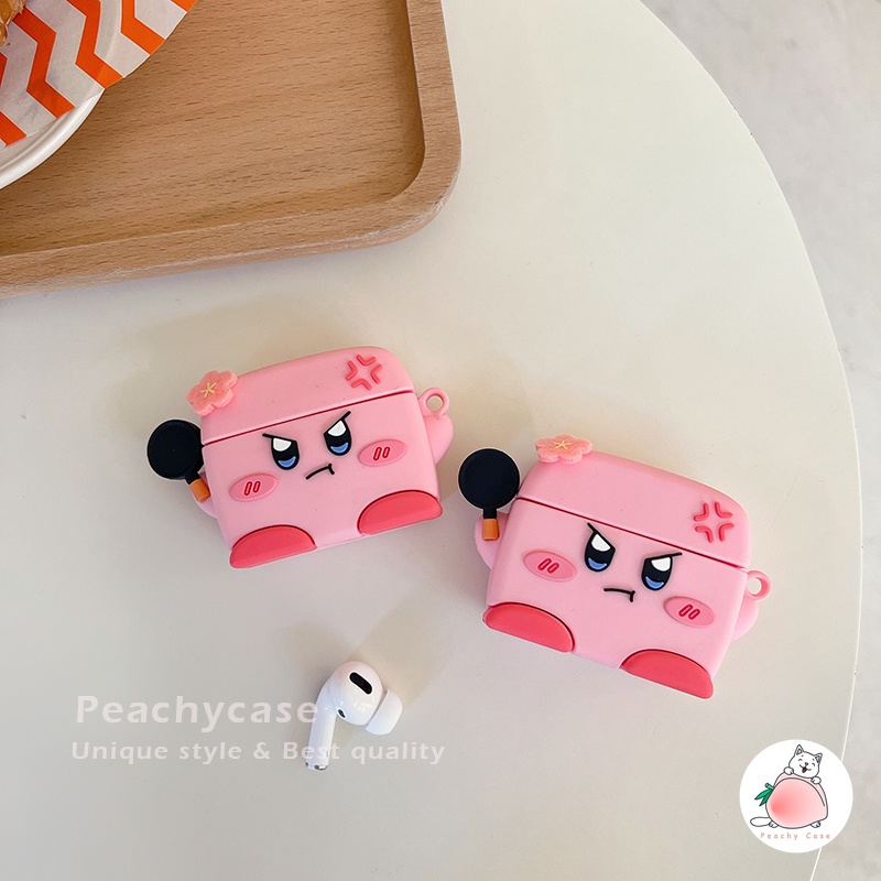 Vỏ Bảo Vệ Hộp Sạc Tai Nghe Airpods 1 2 Pro Air Pod 3 Bluetooth Không Dây Bằng Silicon Hình Angry Kirby Dễ Thương