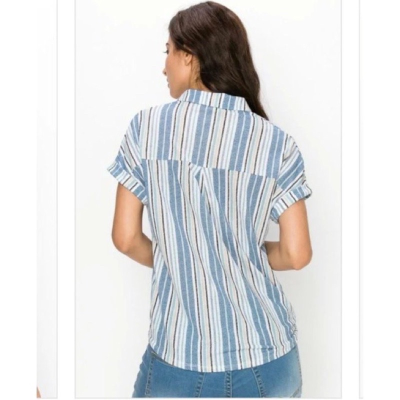 Áo kẻ dây rút xuất dư xịn