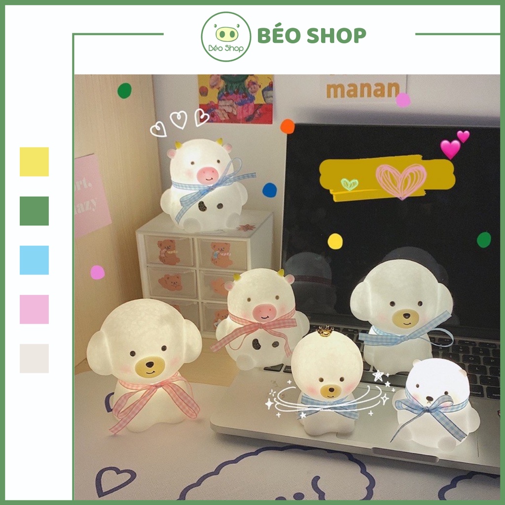 Đèn ngủ led trang trí phòng ngủ , đèn ngủ silicon decor để bàn chạy bằng pin nhiều hình dễ thương