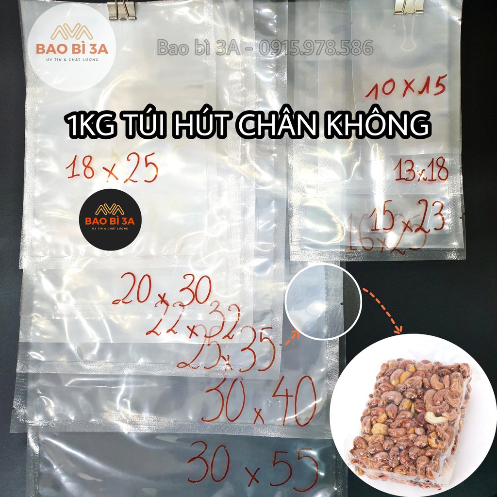 1KG Túi hút chân không PA hai mặt trơn | 1 CÂN