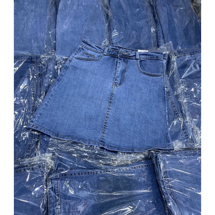 Chân váy A jeans trơn