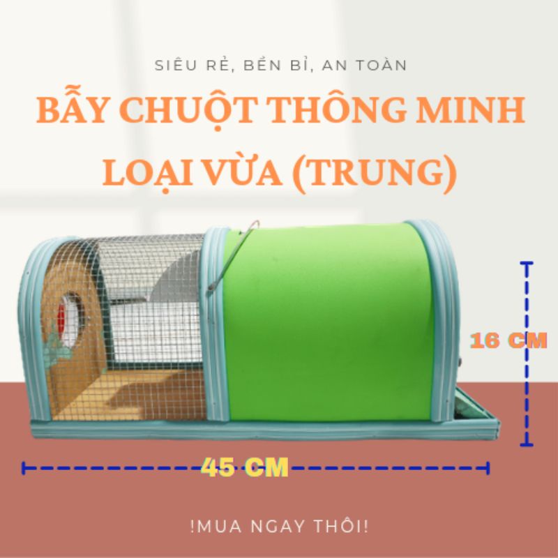 Bẫy Chuột Thông Minh Loại Vừa - 45 x 16 x 16 (cm) - Giá Rẻ - An Toàn - Siêu Bền