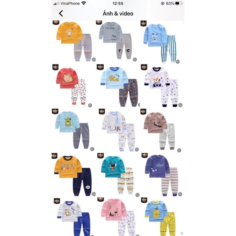 Bộ Dài Tay Cotton Quảng Châu Xuất Nhật Cho Bé Trai/Bé Gái