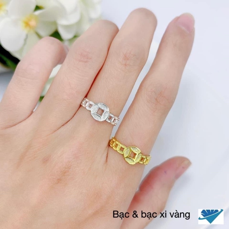 Nhẫn nữ bạc ta THJ - Nhẫn nữ tài lộc xi vàng may mắn