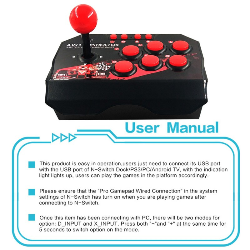 [yxa] USB Arcade Fightstick Game Joystick Gaming Controller for N-intendo Switch