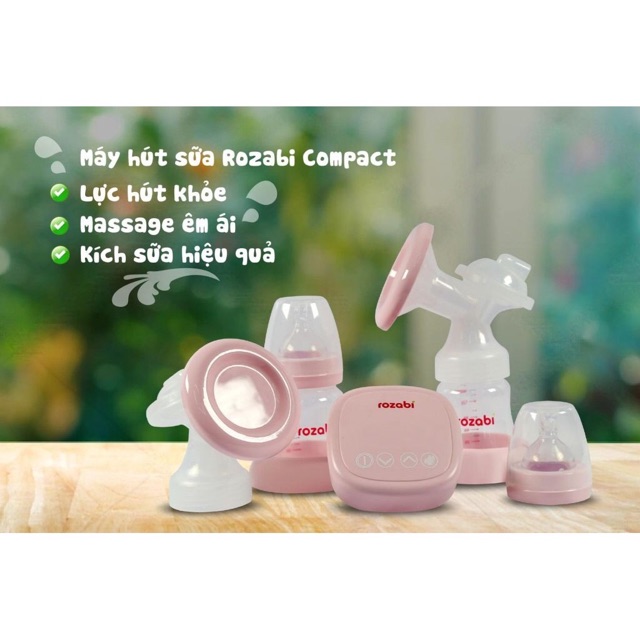 Combo máy hút sữa điện đôi Rozabi compact/ Basic Plus và áo hút sữa rảnh tay