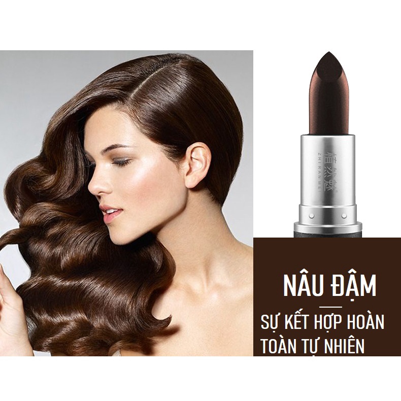Son Nhuộm Tóc - Thỏi Son Nhuộm Phủ Che Tóc BạcThành Đen, Nâu Bền Màu - Son Nhuộm Chân Tóc Nhanh Chóng, Tiện Dụng