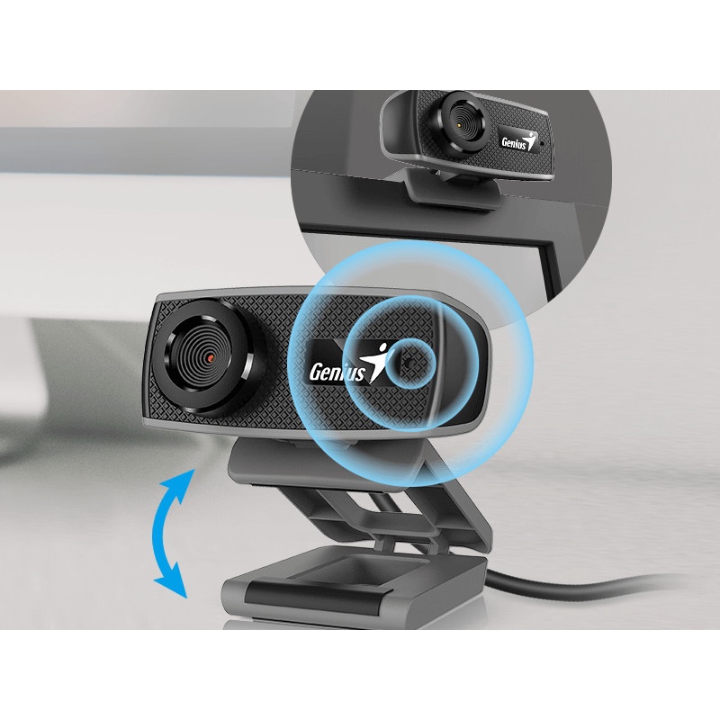 Webcam máy tính học online 720p, webcam có kèm micro Genius Facecam 1000X V2 720p