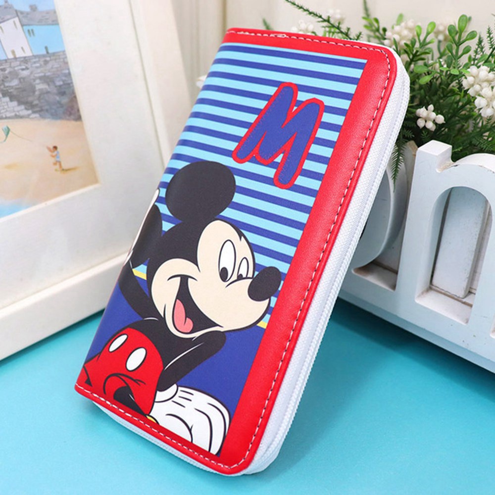 Ví Dài Cầm Tay Có Khóa Kéo In Hình Mickey Minnie Dễ Thương