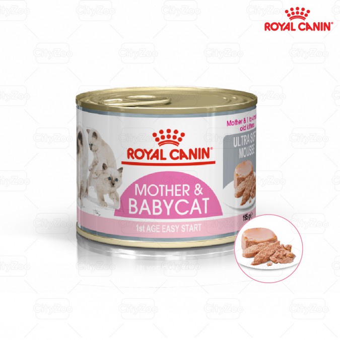 Thức ăn Pate cho mèo mẹ và mèo con tập ăn Royal Canin Mother &amp; Babycat hộp 195g