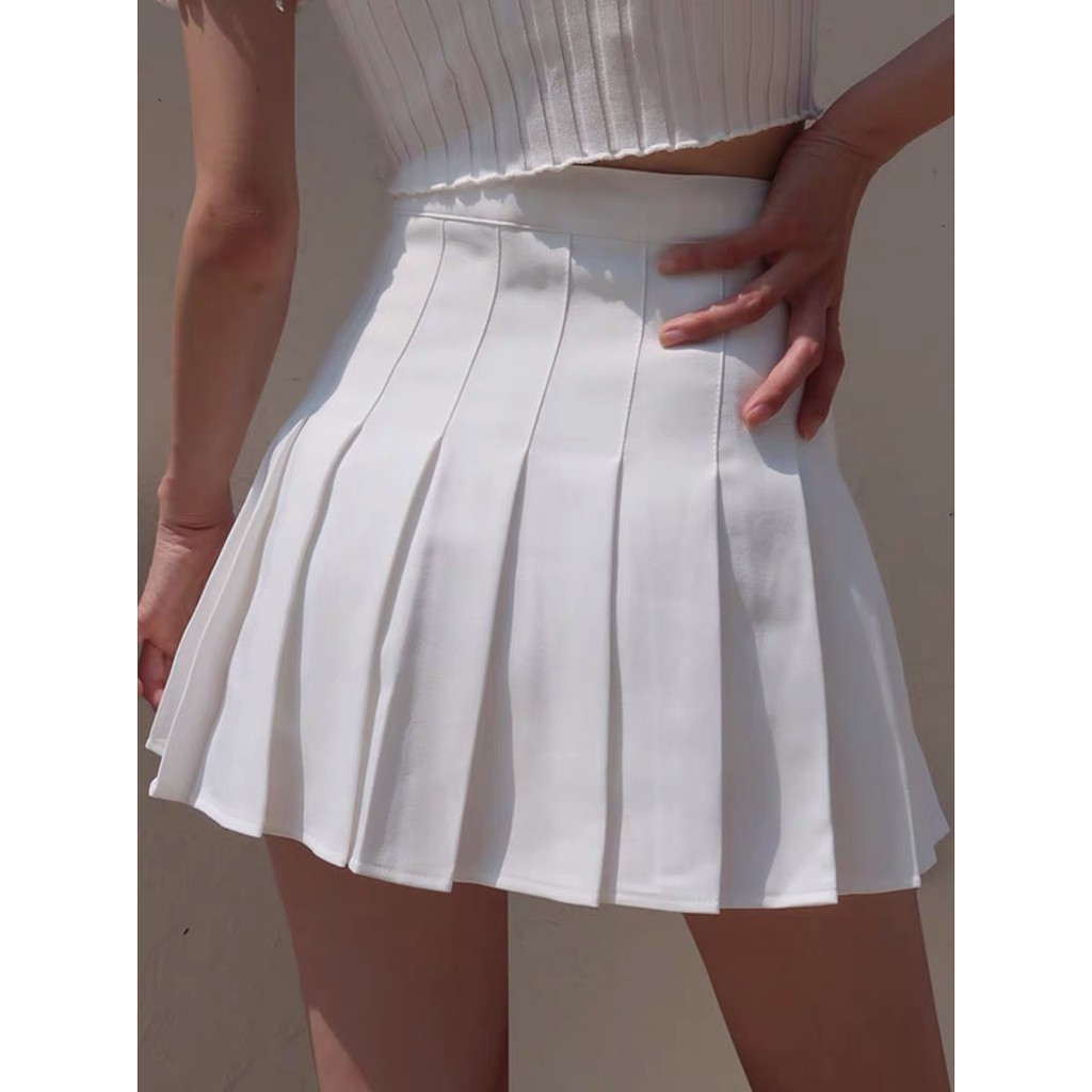 Chân váy xoè xếp ly lưng cao chân váy Forgirl chữ A tennis phong cách Hàn Quốc
