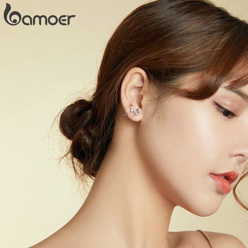 Hoa tai bamoer BSE457 bằng bạc thật 925 không gây dị ứng độc đáo