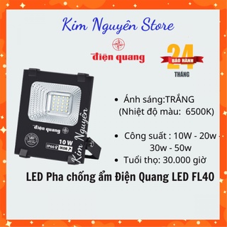 Bộ đèn led pha chống ẩm điện quang led fl40 công suất 10w/ 20w/ 30w/ 50w, ánh sáng trắng