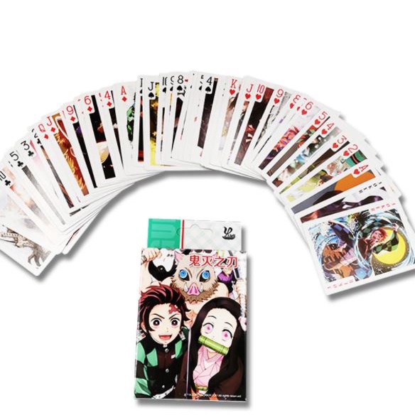 Bài bài tây Tú Lơ Khơ in hình nhân vật Anime One Piece Jujutsu Kaisen Naruto Attack On Titan Genshin Impact Dragon ball